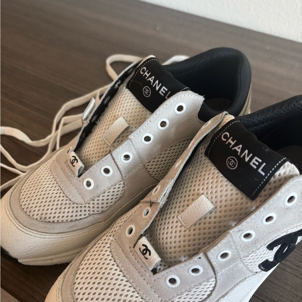 Chanel White and Black Sneakers - Picture 2 of 7